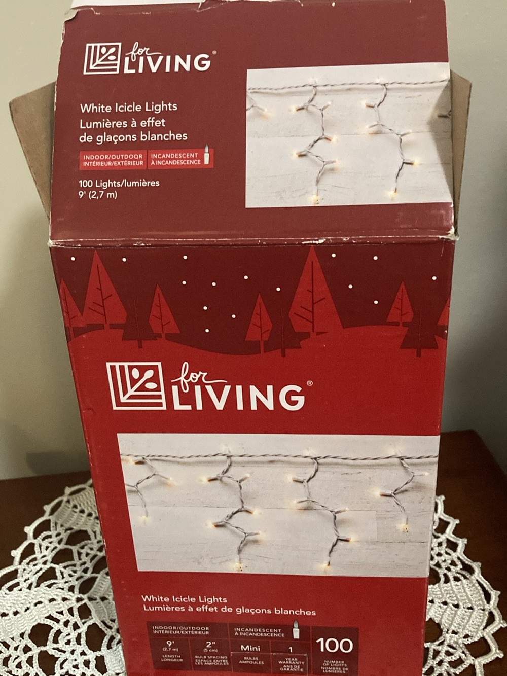 White Icicle Holiday String Lights